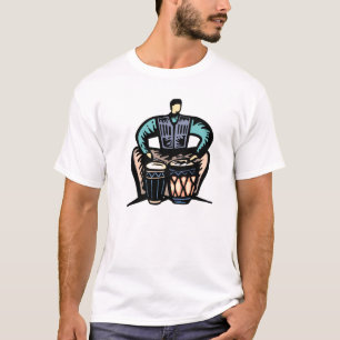 Man Afspelen Bongos Stijlvol Grafisch T-shirt