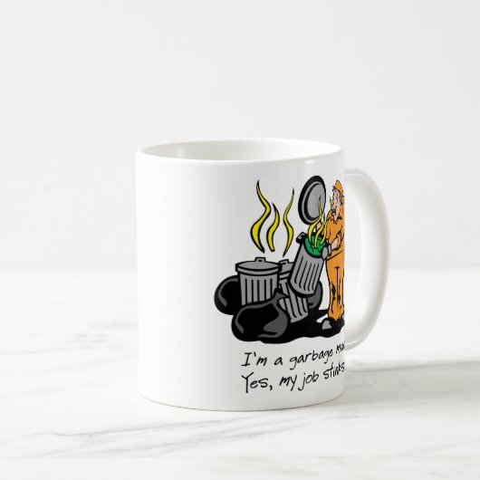 Man afval koffiemok (Voorkant rechts)