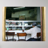 Man alleen eten poster (Voorkant)