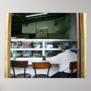 Man alleen eten poster