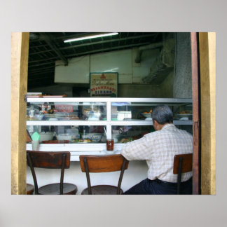 Man alleen eten poster