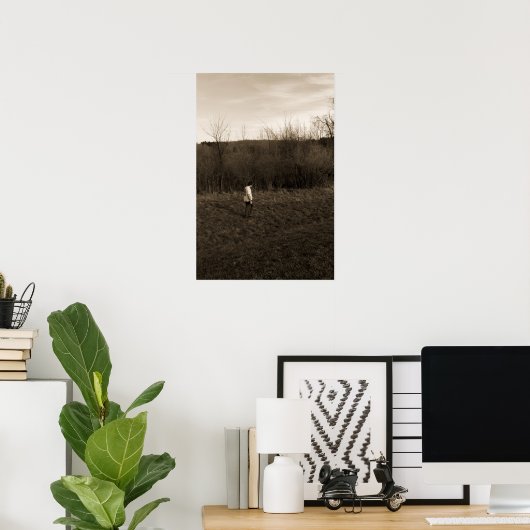 Man alleen lopen poster (Thuiskantoor)