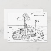 Man alleen op het eiland, Grappig, , Briefkaart (Voorkant / Achterkant)