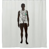 Man als de veldstructuur douchegordijn (Voorkant)