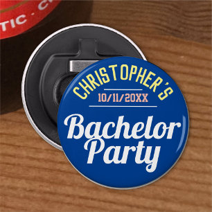 Man Bachelor Party Button Flesopener