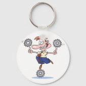 Man-balancerende Cogs-Sleutelhanger Sleutelhanger (Voorkant)