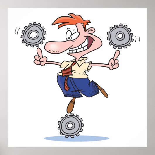 Man-balanceringskaarten Poster (Voorkant)