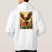Man Basic Hooded Sweatshirt Eagle Print logo (Achterkant)