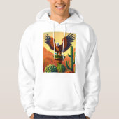 Man Basic Hooded Sweatshirt Eagle Print logo (Voorkant)