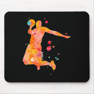 Man basketbalspeler Waterverf schilderij Muismat