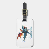 Man-Bat Riding Scary Shark Thunder_Cove Bagagelabel (Voorkant verticaal)