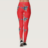 Man-Bat Riding Scary Shark Thunder_Cove Leggings (Achterkant)