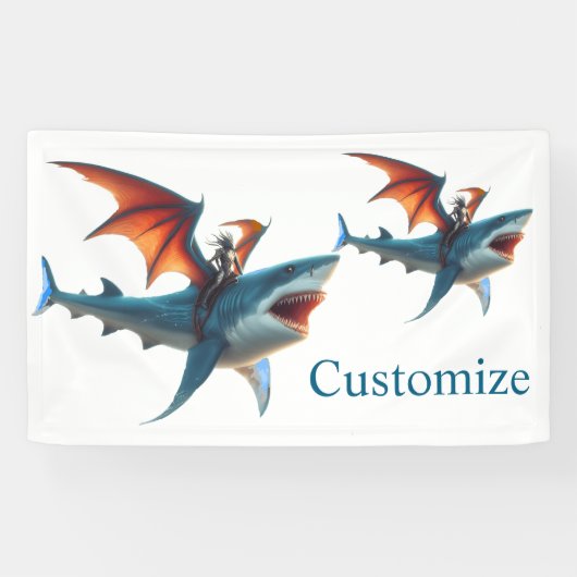 Man-Bat Riding Scary Shark Thunder_Cove Spandoek (Horizontaal)