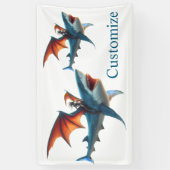 Man-Bat Riding Scary Shark Thunder_Cove Spandoek (Verticaal)