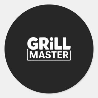 Man bbq grill meester achtertuin barbecue rook kon ronde sticker
