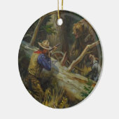  Man Beer Keramisch Ornament (Links)