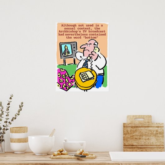 Man beklaagt telefonisch over tv-uitzendingen poster (Keuken)