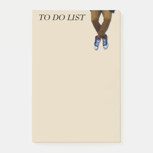 Man Benen Zit op Tan Notities Post-it® Notes (Voorkant)