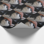 Man Beste vriend Siberian Husky Puppy Cadeaupapier (Hoek)
