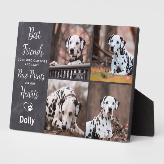 Man Beste vriendinnetje Foto van Dog Pet Memorial Fotoplaat (Zijkant)