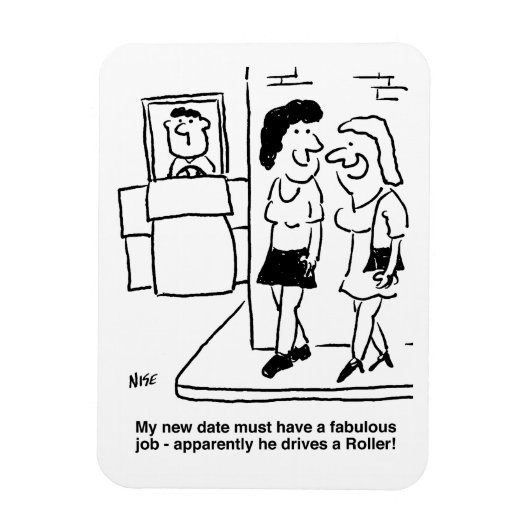 Man bestuurt een Road Roller Funny Cartoon Magneet (Verticaal)