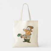 Man bezuinigt geld Canvas tas (Achterkant)