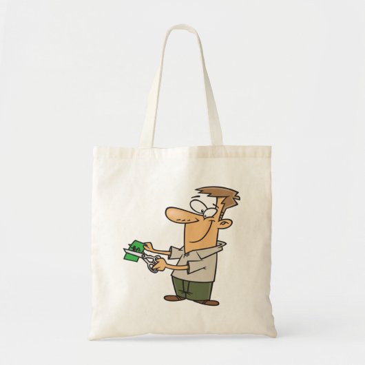 Man bezuinigt geld Canvas tas (Voorkant)