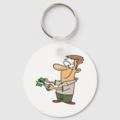 Man bezuinigt geld Sleutelhanger (Achterkant)