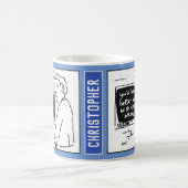 Man bij Cash Machine krijgt loterijbericht. grappi Koffiemok (Center)