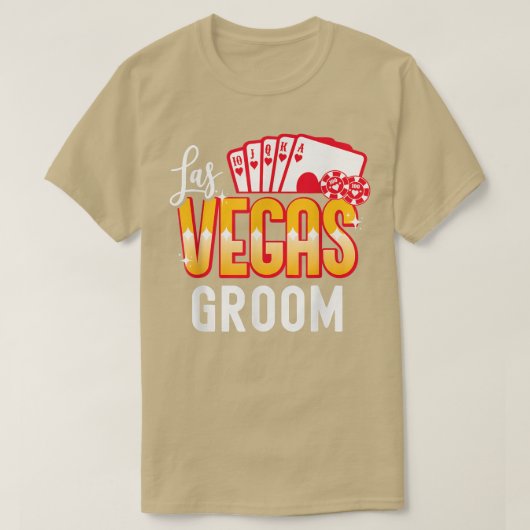 Man bijpassende Las Vegas-huwelijk bruid en bruide T-shirt (Design voorkant)