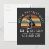 Man Billard Cue Snooker Pool Player Briefkaart (Voorkant / Achterkant)