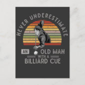 Man Billard Cue Snooker Pool Player Briefkaart (Voorkant)