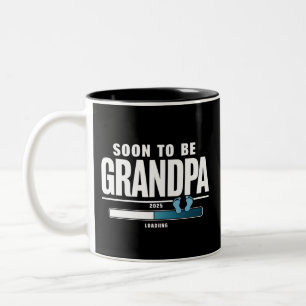 Man binnenkort opa Geschat 2025 Nieuwe opa Tweekleurige Koffiemok