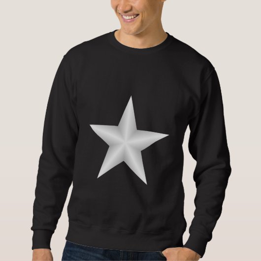 Man Black and White Star Sweatshirt (Voorkant)