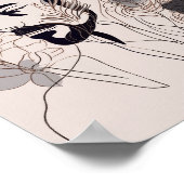 Man Black Line Art met Flower Boho-stijl Poster (Hoek)