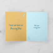 Man blauw & geel Verjaardagsfoto groet Kaart (Binnen)