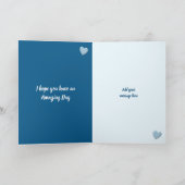 Man blauw geel wit Verjaardag foto groet Kaart (Binnen)