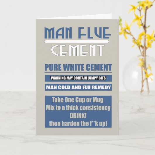 Man Blauw - Koud, wordt snel goed in blauw en ceme Kaart (Gele Bloem)