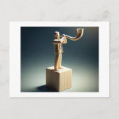 Man blazen Shofar lijkt te worden uitgesneden uit Briefkaart (Voorkant)