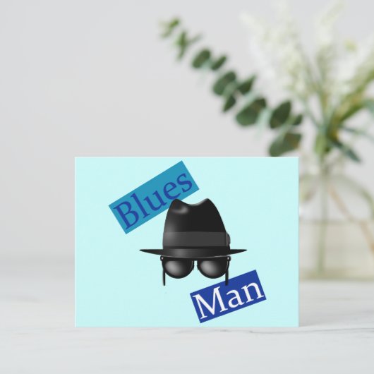 Man Blues Briefkaart (Staand voorkant)