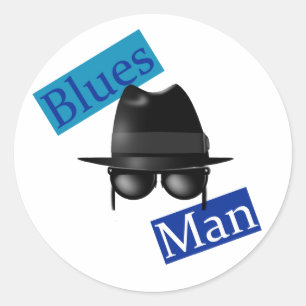Man Blues Ronde Sticker
