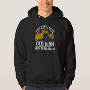Man Bouwvakker Zwaar Materieel Graafmachine Hoodie