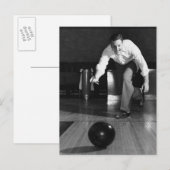 Man Bowling Briefkaart (Voorkant / Achterkant)