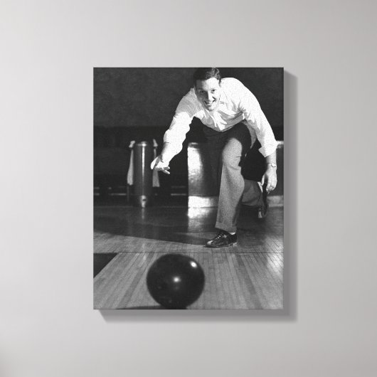 Man Bowling Canvas Afdruk (Voorkant)