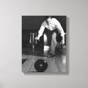 Man Bowling Canvas Afdruk