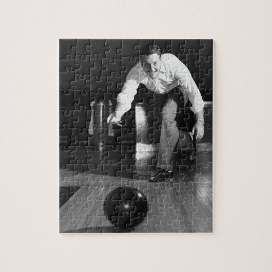 Man Bowling Legpuzzel (Verticaal)