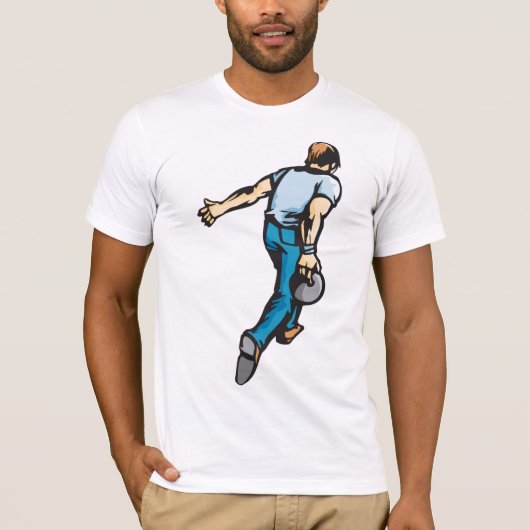 Man Bowling Mannen T-shirt (Voorkant)