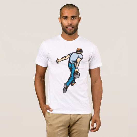Man Bowling Mannen T-shirt (Voorkant volledig)