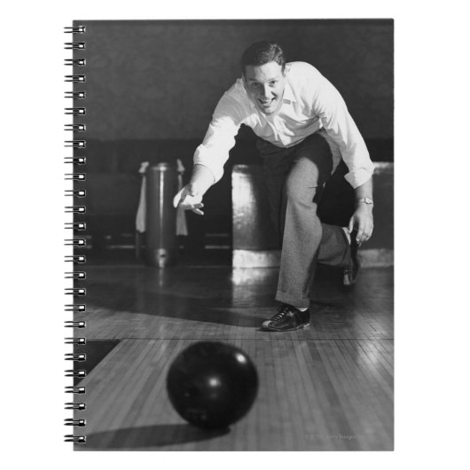 Man Bowling Notitieboek (Voorkant)