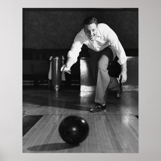 Man Bowling Poster (Voorkant)